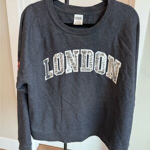 Limited edition PINK silver sequence LONDON crewneck size L